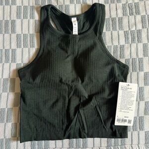 BNWT! Lululemon Ebb to Street Cropped Racerback Tank Top - Rainforest Green
